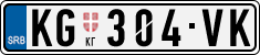 License plate of Serbia, Cars