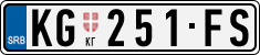 License plate of Serbia, Cars