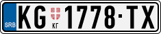 License plate of Serbia, Cars