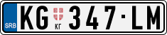 License plate of Serbia, Cars