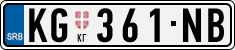 License plate of Serbia, Cars