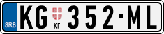 License plate of Serbia, Cars