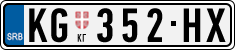 License plate of Serbia, Cars