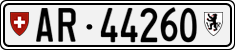 License plate of Switzerland, Cars