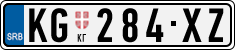 License plate of Serbia, Cars