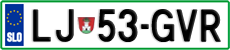License plate of Slovenia, Cars