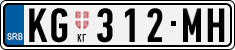License plate of Serbia, Cars