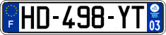 French license plate, SIV (ordinary)