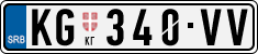 License plate of Serbia, Cars