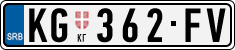 License plate of Serbia, Cars