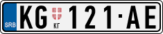 License plate of Serbia, Cars