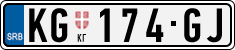 License plate of Serbia, Cars