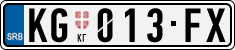 License plate of Serbia, Cars