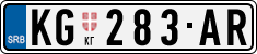 License plate of Serbia, Cars