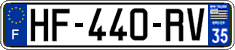 French license plate, SIV (ordinary)