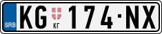 License plate of Serbia, Cars