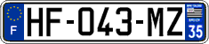 French license plate, SIV (ordinary)