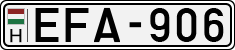 license plates of Hungary, Cars (1990)
