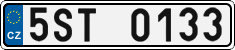 License plate of the Czech Republic, Cars (2001)