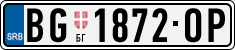 License plate of Serbia, Cars