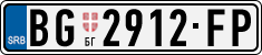 License plate of Serbia, Cars