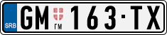 License plate of Serbia, Cars