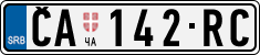 License plate of Serbia, Cars