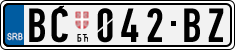 License plate of Serbia, Cars