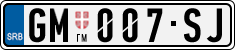 License plate of Serbia, Cars