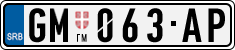 License plate of Serbia, Cars