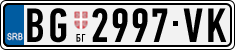 License plate of Serbia, Cars