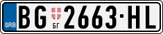 License plate of Serbia, Cars