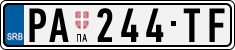 License plate of Serbia, Cars