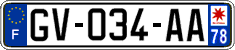 French license plate, SIV (ordinary)