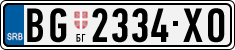 License plate of Serbia, Cars