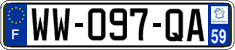 French license plate, SIV (temporary)