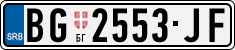 License plate of Serbia, Cars