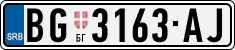 License plate of Serbia, Cars