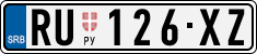 License plate of Serbia, Cars