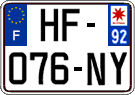 French license plate, SIV (ordinary)