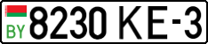 License plate Belarus, Cars (2004)
