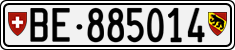 License plate of Switzerland, Cars