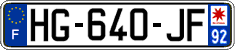 French license plate, SIV (ordinary)