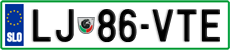 License plate of Slovenia, Cars
