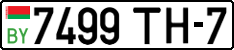 License plate Belarus, Cars (2004)