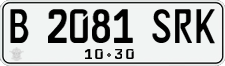 License plate of Indonesia, Regular plates