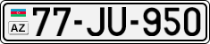License plate of Azerbaijan, Cars