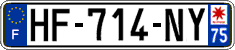 French license plate, SIV (ordinary)