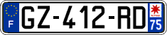 French license plate, SIV (ordinary)