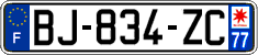 French license plate, SIV (ordinary)